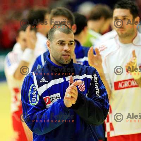 Norway, Stavanger, 20/01/2008. dragan JERKOVIC (16) after winning the third European Handball Championship preliminary match against Slovenia.
