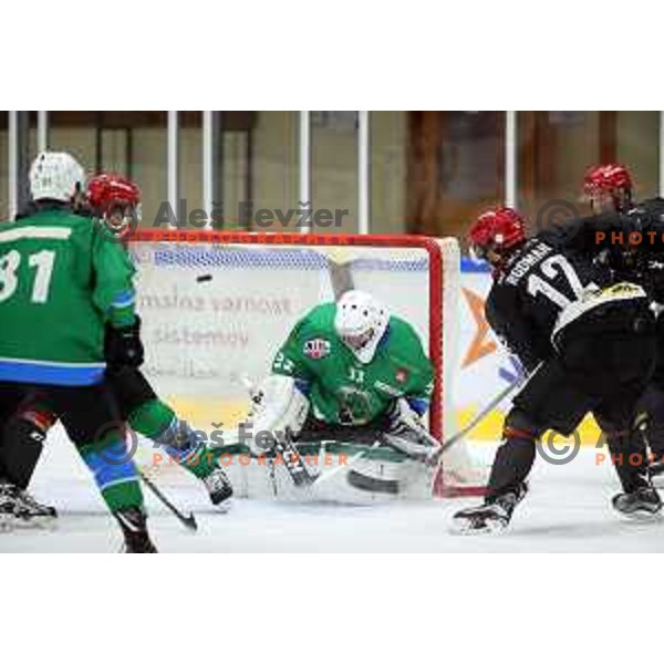 action during Summer League ice-hockey match between Acroni Jesenice and SZ Olimpija in Bled Ice Hall, Slovenia on August 25, 2018