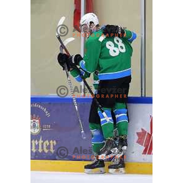 action during Summer League ice-hockey match between Acroni Jesenice and SZ Olimpija in Bled Ice Hall, Slovenia on August 25, 2018
