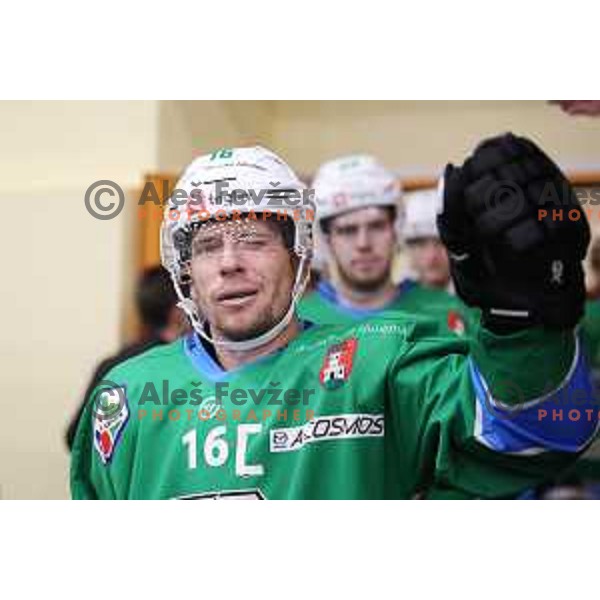 Ales Music during Summer League ice-hockey match between Acroni Jesenice and SZ Olimpija in Bled Ice Hall, Slovenia on August 25, 2018