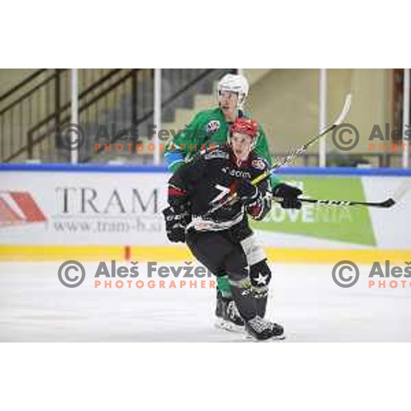 action during Summer League ice-hockey match between Acroni Jesenice and SZ Olimpija in Bled Ice Hall, Slovenia on August 25, 2018