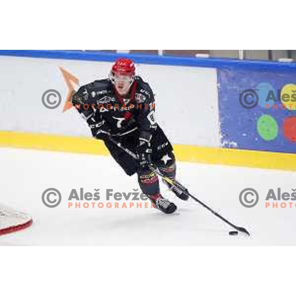 action during Summer League ice-hockey match between Acroni Jesenice and SZ Olimpija in Bled Ice Hall, Slovenia on August 25, 2018