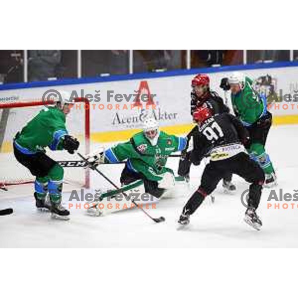 action during Summer League ice-hockey match between Acroni Jesenice and SZ Olimpija in Bled Ice Hall, Slovenia on August 25, 2018