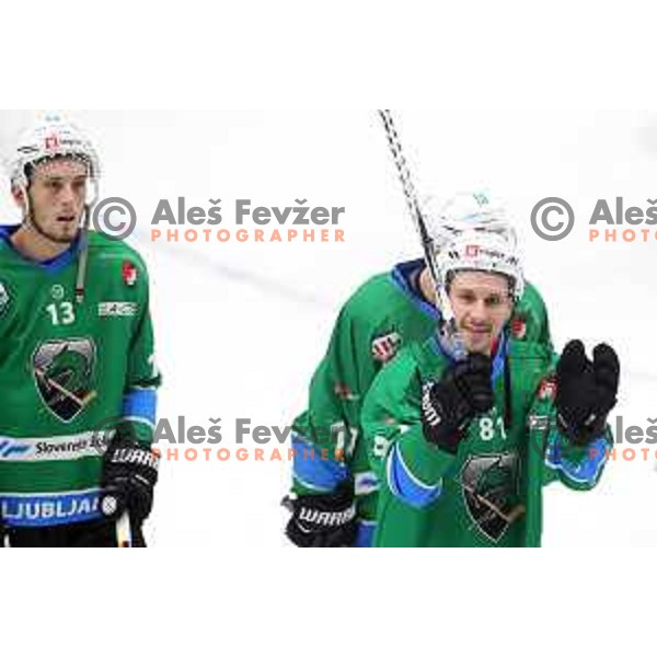 action during Summer League ice-hockey match between Acroni Jesenice and SZ Olimpija in Bled Ice Hall, Slovenia on August 25, 2018