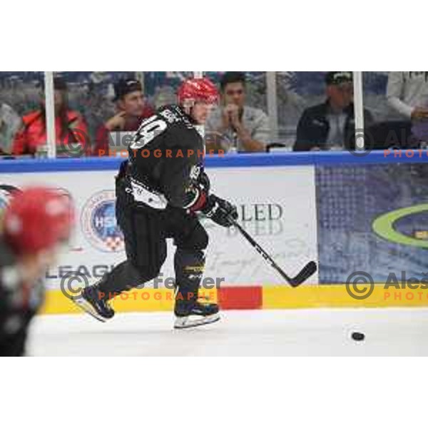 action during Summer League ice-hockey match between Acroni Jesenice and SZ Olimpija in Bled Ice Hall, Slovenia on August 25, 2018