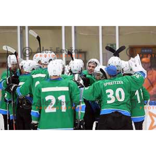 Zan Us in action during Summer League ice-hockey match between Acroni Jesenice and SZ Olimpija in Bled Ice Hall, Slovenia on August 25, 2018