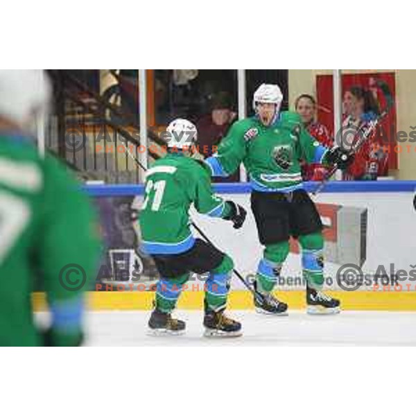 action during Summer League ice-hockey match between Acroni Jesenice and SZ Olimpija in Bled Ice Hall, Slovenia on August 25, 2018