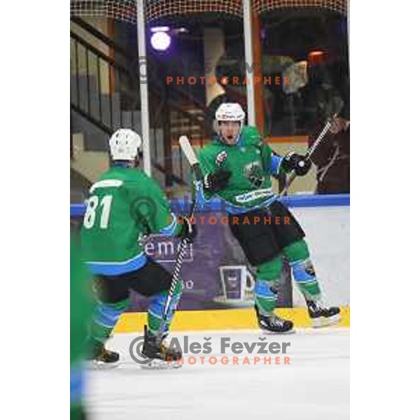 action during Summer League ice-hockey match between Acroni Jesenice and SZ Olimpija in Bled Ice Hall, Slovenia on August 25, 2018