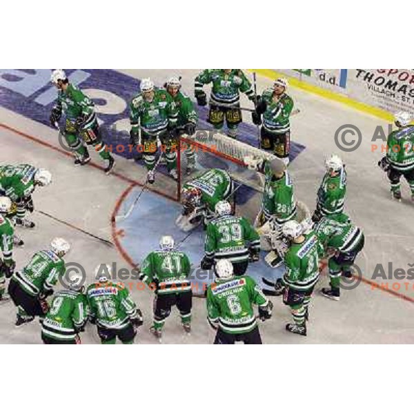 ZM Olimpija players before ice-hockey game ZM Olimpija- Alba Volan in Ebel league,played in Ljubljana 20.1.2007. ZM Olimpija won the game 5:0.Photo by Ales Fevzer 