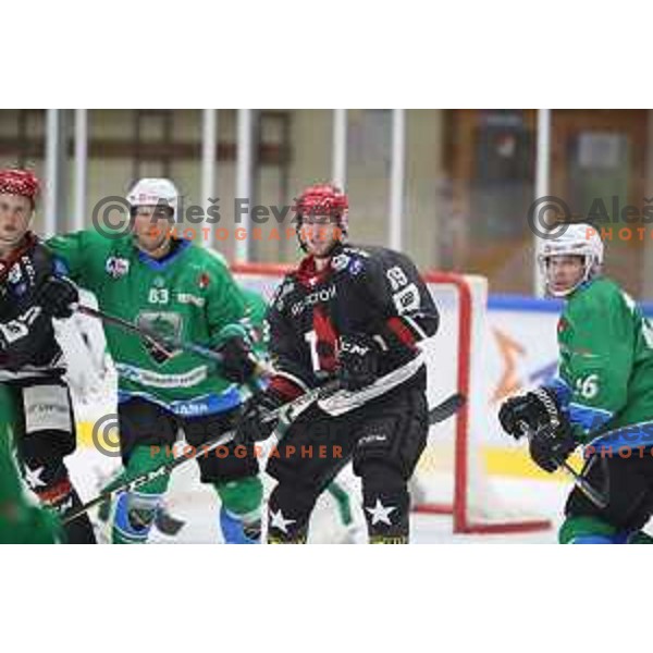 action during Summer League ice-hockey match between Acroni Jesenice and SZ Olimpija in Bled Ice Hall, Slovenia on August 25, 2018