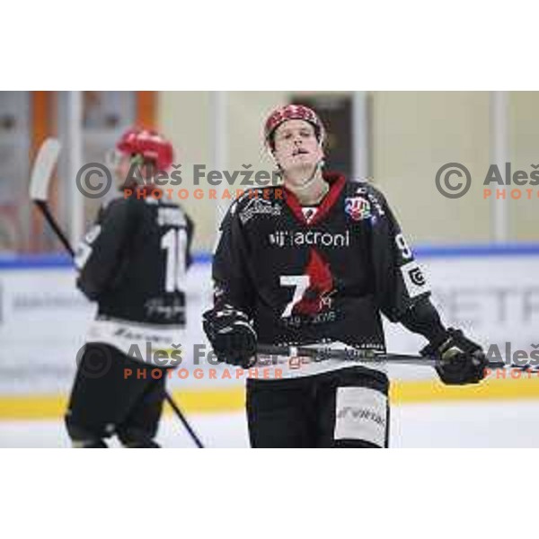 action during Summer League ice-hockey match between Acroni Jesenice and SZ Olimpija in Bled Ice Hall, Slovenia on August 25, 2018