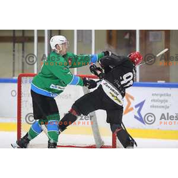 action during Summer League ice-hockey match between Acroni Jesenice and SZ Olimpija in Bled Ice Hall, Slovenia on August 25, 2018