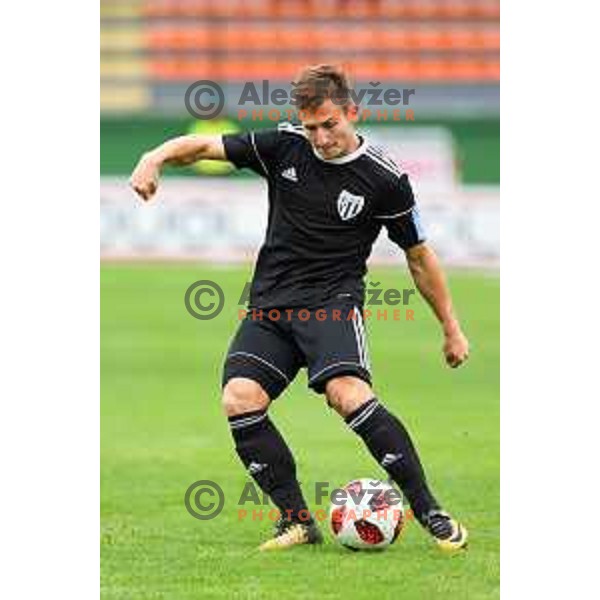 Klemen Sturm in action during soccer match between Mura and Aluminij, Round 6 of PLTS 2018/19, played in Fazanerija, Murska Sobota, Slovenia on August 26, 2018