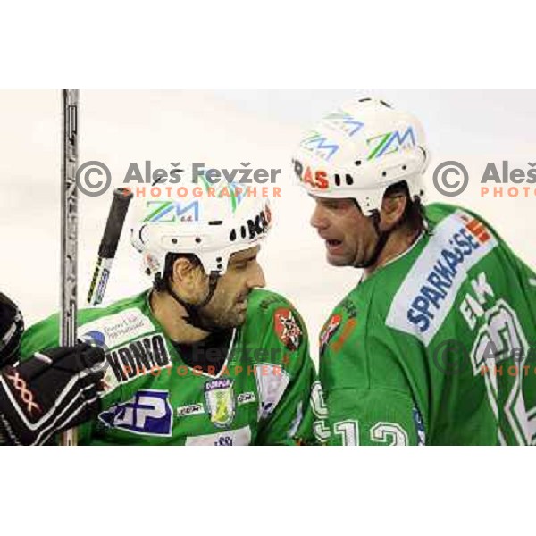 Intranuovo and Elik at ice-hockey game ZM Olimpija- Alba Volan in Ebel league,played in Ljubljana 20.1.2007. ZM Olimpija won the game 5:0.Photo by Ales Fevzer 