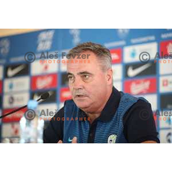 Tomaz Kavcic, head coach of Slovenia National Football team during press conference NZS, Brdo pri Kranju, Slovenia on August 29, 2018