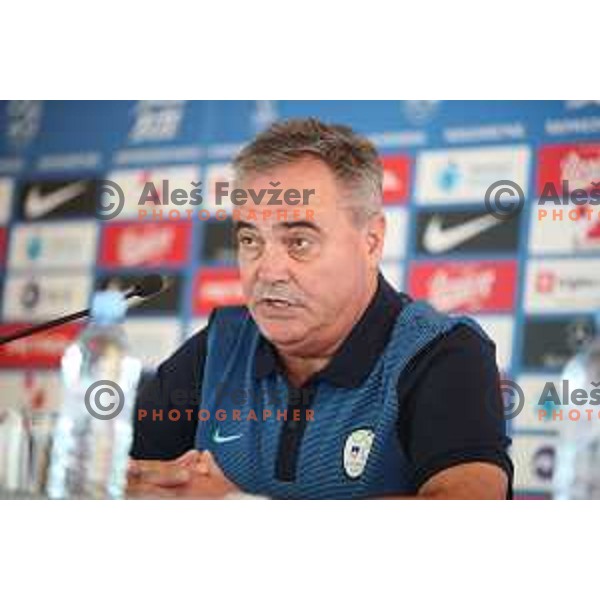 Tomaz Kavcic, head coach of Slovenia National Football team during press conference NZS, Brdo pri Kranju, Slovenia on August 29, 2018