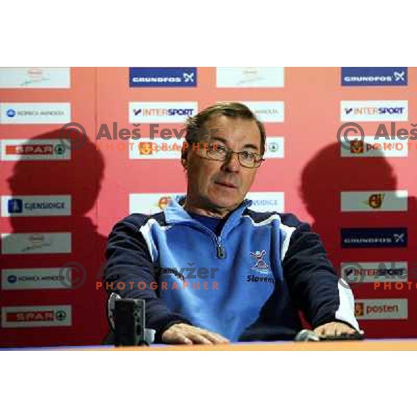 Norway, Stavanger, 21/01/2008. Miro POZUN, Slovenian team headcoach at the press conference after preliminary group matches on EC 2008.