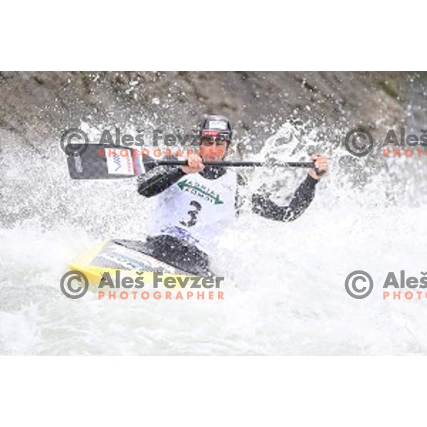 Alexander Slafkovsky (Svk) competes at ICF World Cup slalom C-1 in Tacen, Slovenia on September 1, 2018