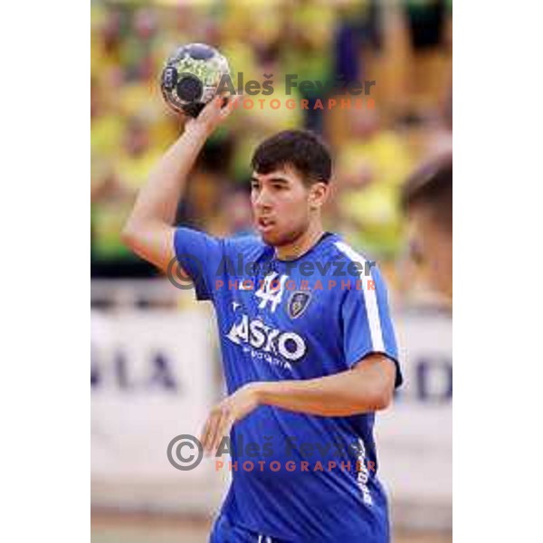 Daniel Dujshebaev in action during Slovenian Handball SuperCup between Krka and Celje Pivovarna Lasko in Novo Mesto, Slovenia on September 5, 2018