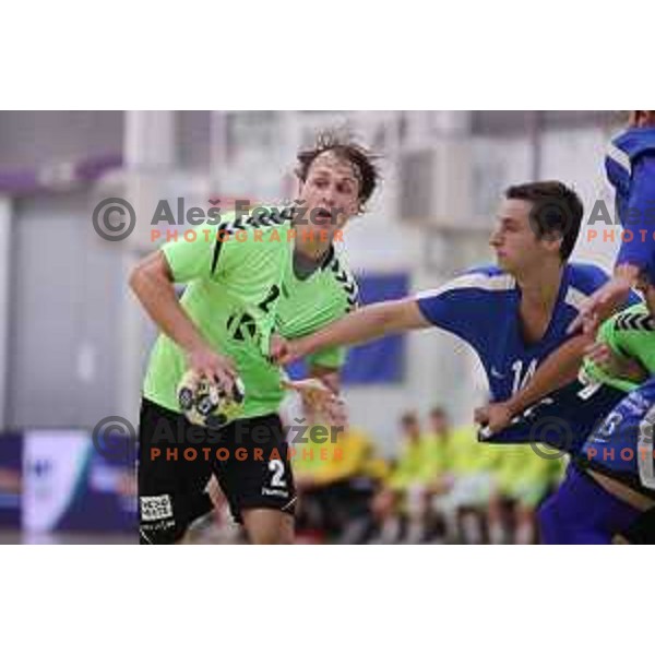 Leon Raso in action during Slovenian Handball SuperCup between Krka and Celje Pivovarna Lasko in Novo Mesto, Slovenia on September 5, 2018