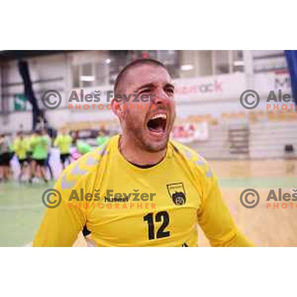 Aleksandar Tomic in action during Slovenian Handball SuperCup between Krka and Celje Pivovarna Lasko in Novo Mesto, Slovenia on September 5, 2018