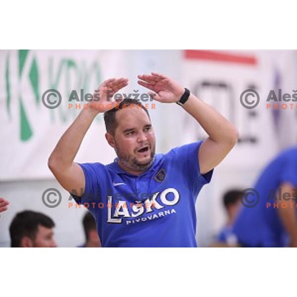 Branko Tamse in action during Slovenian Handball SuperCup between Krka and Celje Pivovarna Lasko in Novo Mesto, Slovenia on September 5, 2018
