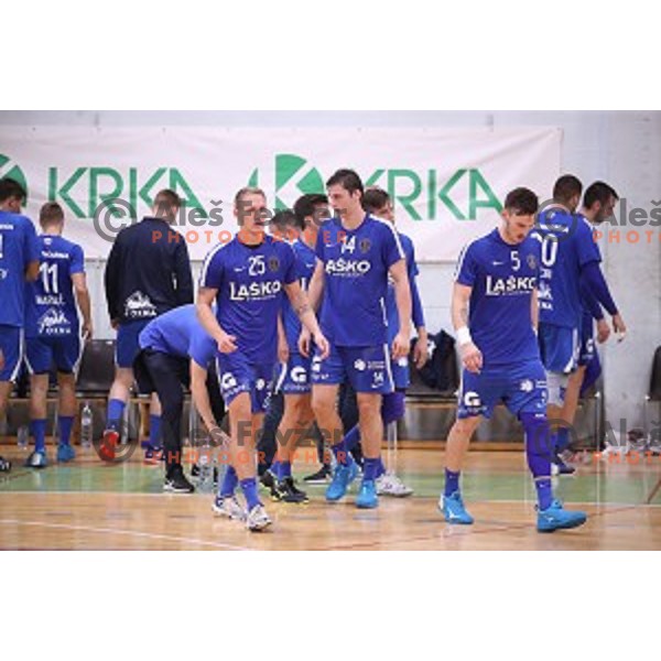 action during Slovenian Handball SuperCup between Krka and Celje Pivovarna Lasko in Novo Mesto, Slovenia on September 5, 2018