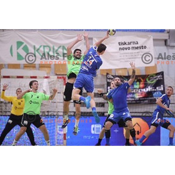 action during Slovenian Handball SuperCup between Krka and Celje Pivovarna Lasko in Novo Mesto, Slovenia on September 5, 2018