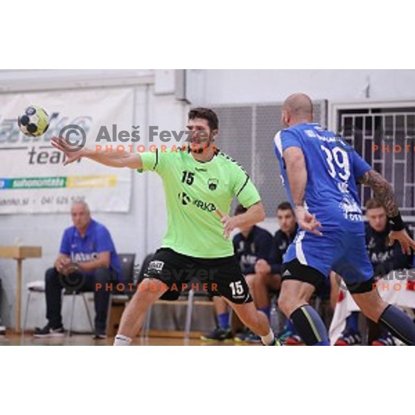Jan Irman in action during Slovenian Handball SuperCup between Krka and Celje Pivovarna Lasko in Novo Mesto, Slovenia on September 5, 2018