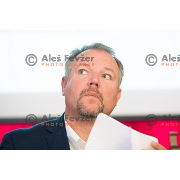 Christian Feichtinger at the pre season press conference of the Alps Hockey League, Bled Castle, Bled, Slovenia