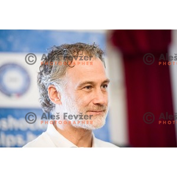 Jure Vnuk at the pre season press conference of the Alps Hockey League, Bled Castle, Bled, Slovenia