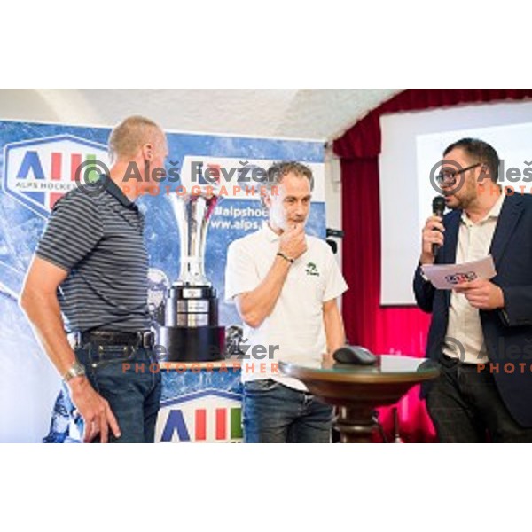 Jure Vnuk at the pre season press conference of the Alps Hockey League, Bled Castle, Bled, Slovenia