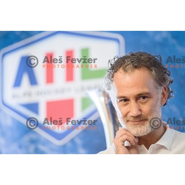 Jure Vnuk at the pre season press conference of the Alps Hockey League, Bled Castle, Bled, Slovenia