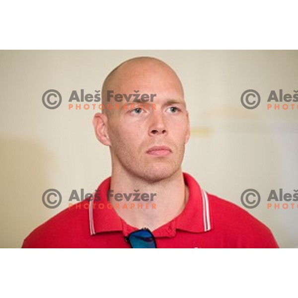 Andrej Tavzelj at the pre season press conference of the Alps Hockey League, Bled Castle, Bled, Slovenia