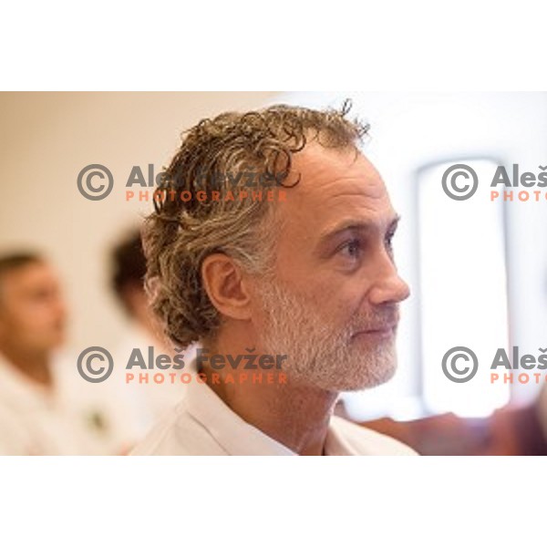 Jure Vnuk at the pre season press conference of the Alps Hockey League, Bled Castle, Bled, Slovenia
