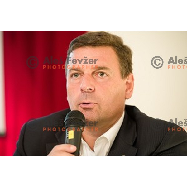 Tomaso Teofoli at the pre season press conference of the Alps Hockey League, Bled Castle, Bled, Slovenia
