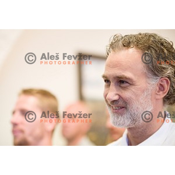 Jure Vnuk at the pre season press conference of the Alps Hockey League, Bled Castle, Bled, Slovenia