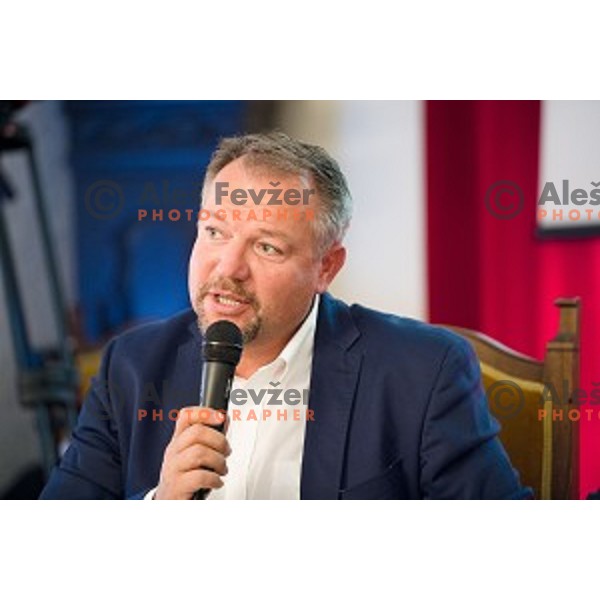 Christian Feichtinger at the pre season press conference of the Alps Hockey League, Bled Castle, Bled, Slovenia
