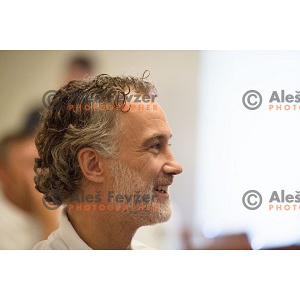 Jure Vnuk at the pre season press conference of the Alps Hockey League, Bled Castle, Bled, Slovenia