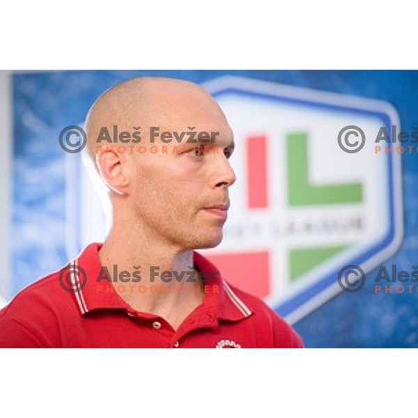Andrej Tavzelj at the pre season press conference of the Alps Hockey League, Bled Castle, Bled, Slovenia
