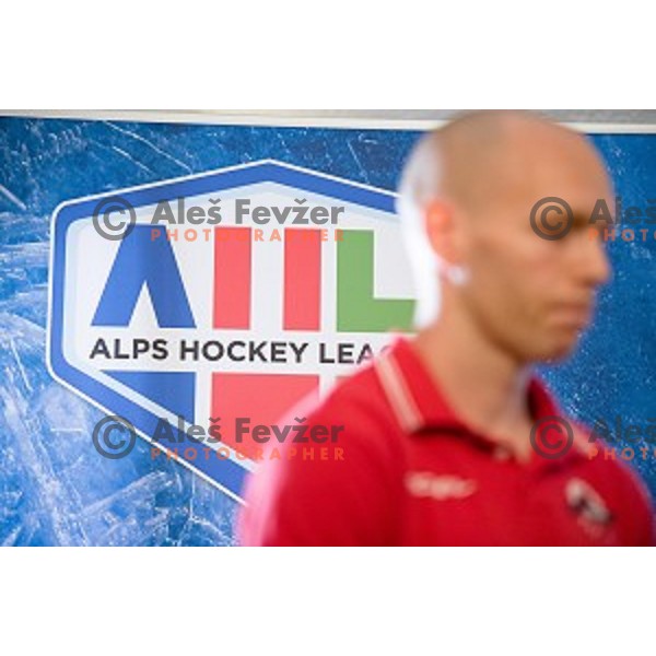 Andrej Tavzelj at the pre season press conference of the Alps Hockey League, Bled Castle, Bled, Slovenia
