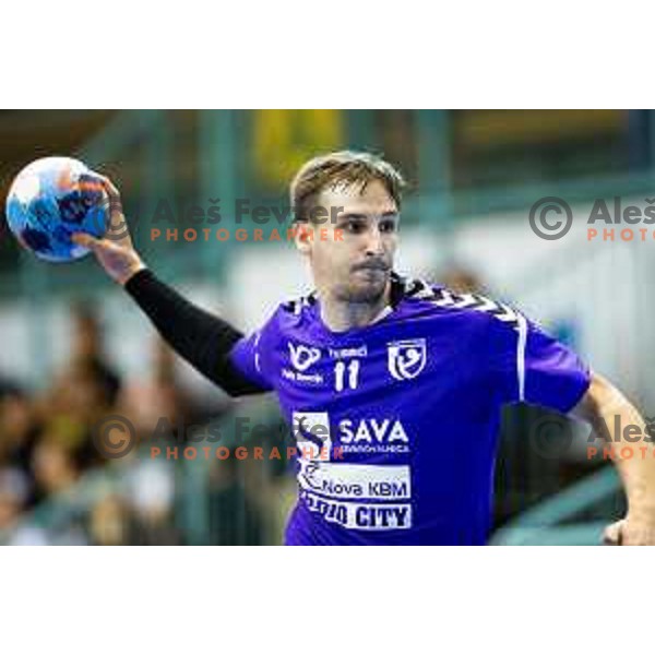 Tine Marusic in action during handball match between Maribor Branik and Koper 2013, played in Dvorana Tabor, Maribor, Slovenia on September 13, 2018