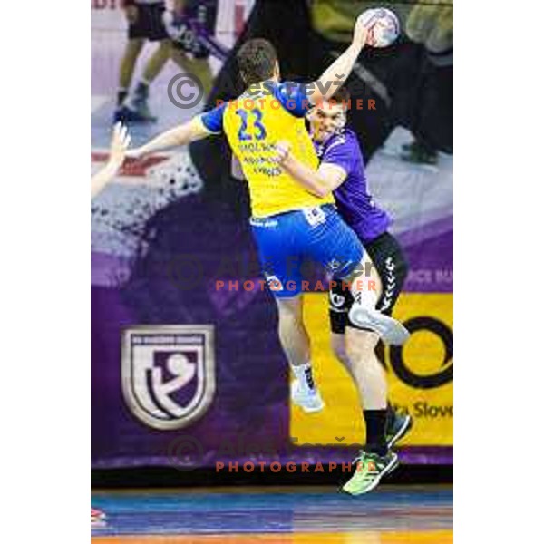 Ziga Smolnik of Koper 2013 in action during handball match between Maribor Branik and Koper 2013, played in Dvorana Tabor, Maribor, Slovenia on September 13, 2018
