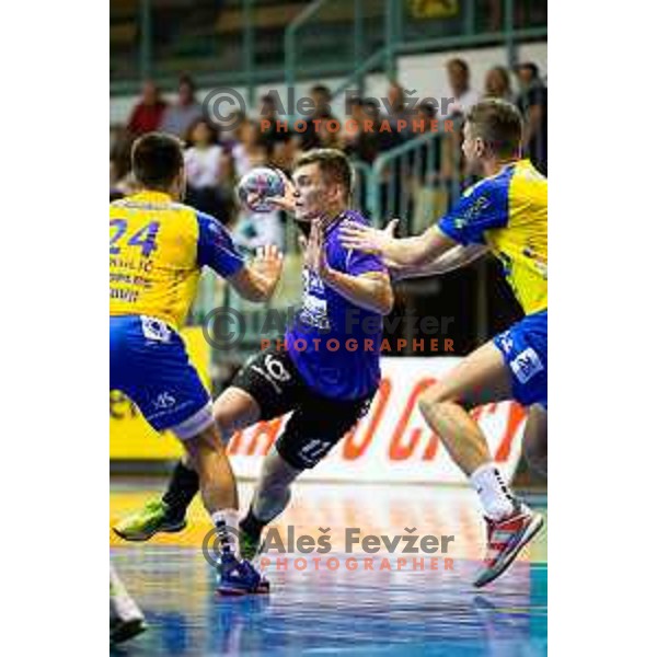 Tine Marusic in action during handball match between Maribor Branik and Koper 2013, played in Dvorana Tabor, Maribor, Slovenia on September 13, 2018