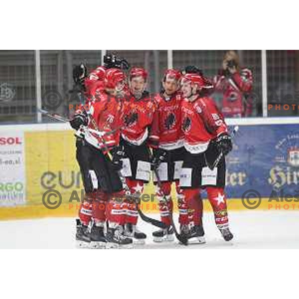of Jesenice in action during Alps League ice-hockey match between Jesenice and Cortina in Podmezakla Hall, Jesenice, Slovenia on September 15, 2018