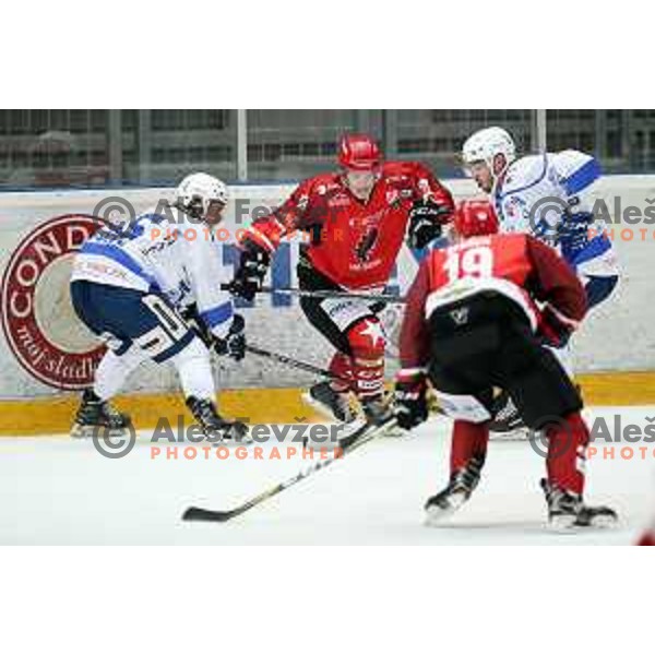 of Jesenice in action during Alps League ice-hockey match between Jesenice and Cortina in Podmezakla Hall, Jesenice, Slovenia on September 15, 2018
