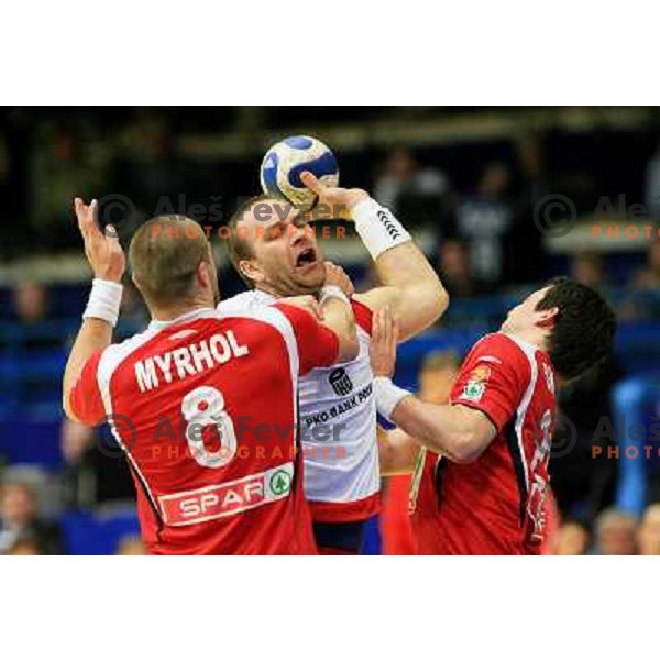 Norway, Stavanger, 22/01/2008. An unidentified Polish player during the first European Handball Championship main round match. 