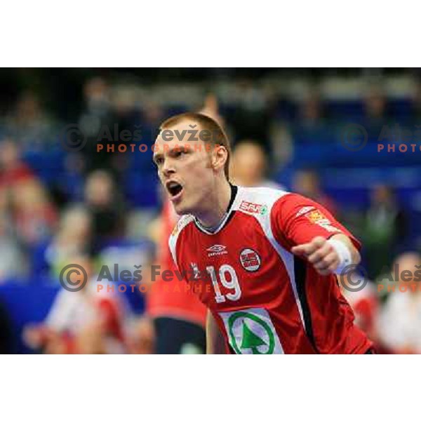 Norway, Stavanger, 22/01/2008. thomas SKOGLUND(19) during the first European Handball Championship main round match. 