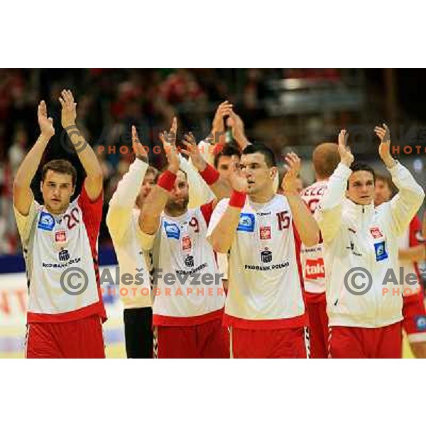 Norway, Stavanger, 22/01/2008. Polish team after finishing the first European Handball Championship main round match. 