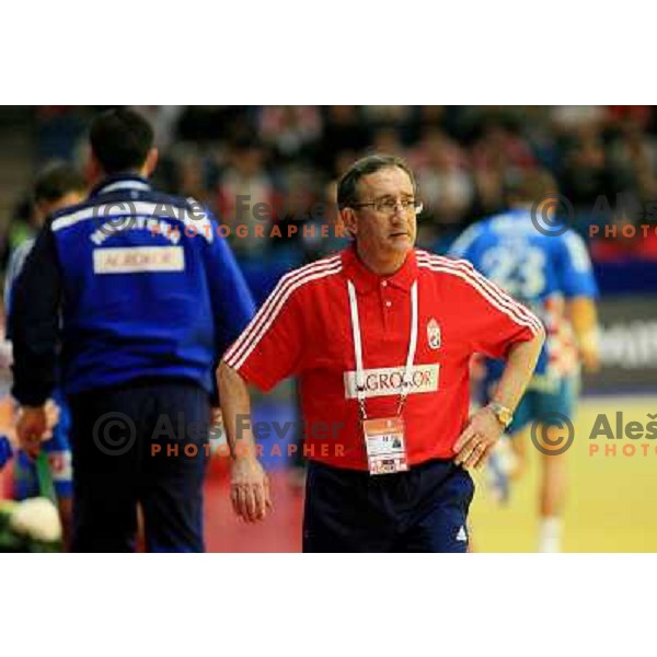 Norway, Stavanger, 22/01/2008. Lino CERVAR, Croatian team headcoach during the first European Handball Championship main round match. 